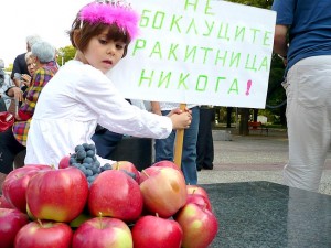 Rakitnica protest dete s jabalki