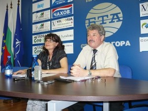 Ректорът на Тракийския университет проф. дсн Иван Станков и главният секретар доц.д-р Таня Танева.