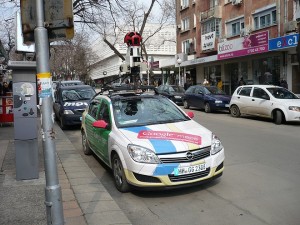Кола с камера на Гугъл Стрийт вю заснемаше старозагорските улици на 7 март 2012 г.
