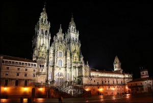 Крайната точка - катедралата в Сантяго де Компостела, Испания.